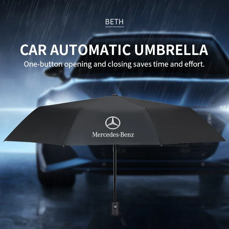 Car Styling Car Portable Folding Automatic Three Folding Umbrella Sunshade For Mercedes Benz C200 C260 W108 W124 W126 W140 W169