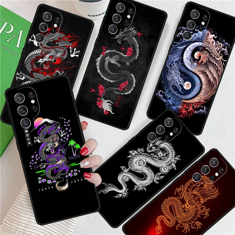

Модный чехол Dragon для Samsung Galaxy S24 Ultra S21 S22 S8 S9 S10E Note 10 20 Plus FE S23