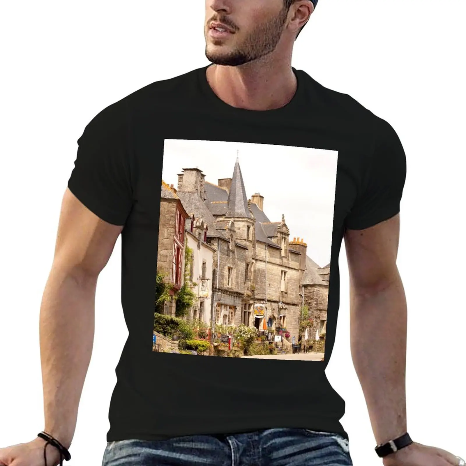 تي شيرت Brittany Graphic Terre t man Rochefort en Main of in Street Village the France - قميص