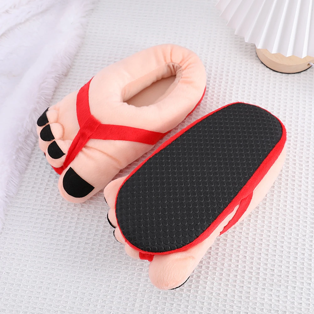 مضحك كبير تو أحذية الشتاء النعال الدافئة عدم الانزلاق لينة الجدة النعال مريحة رقيق زوجين أحذية لغرفة النوم في الأماكن المغلقة