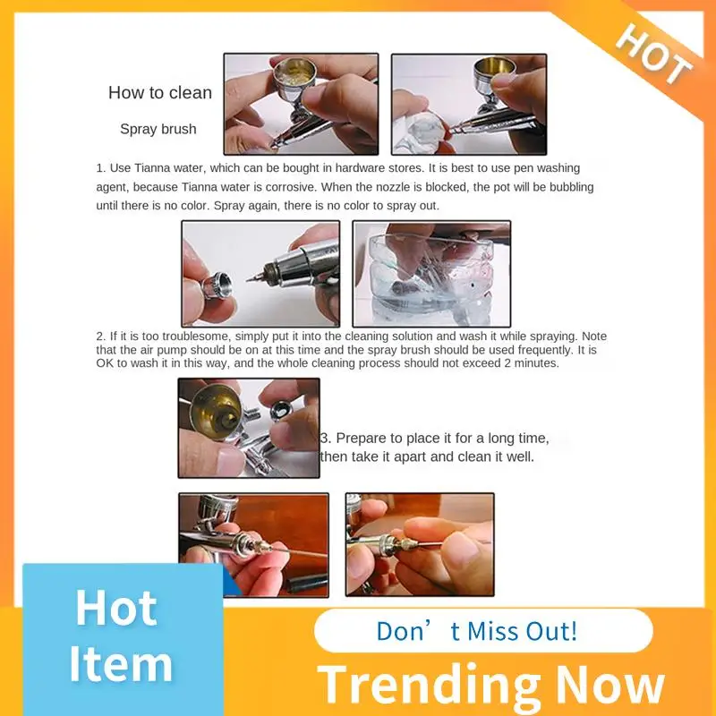 

AB08-Airbrush Kit Double Action Silver Metal Nozzles And Hose Adapter For Painting Nails Cake Tattoo
