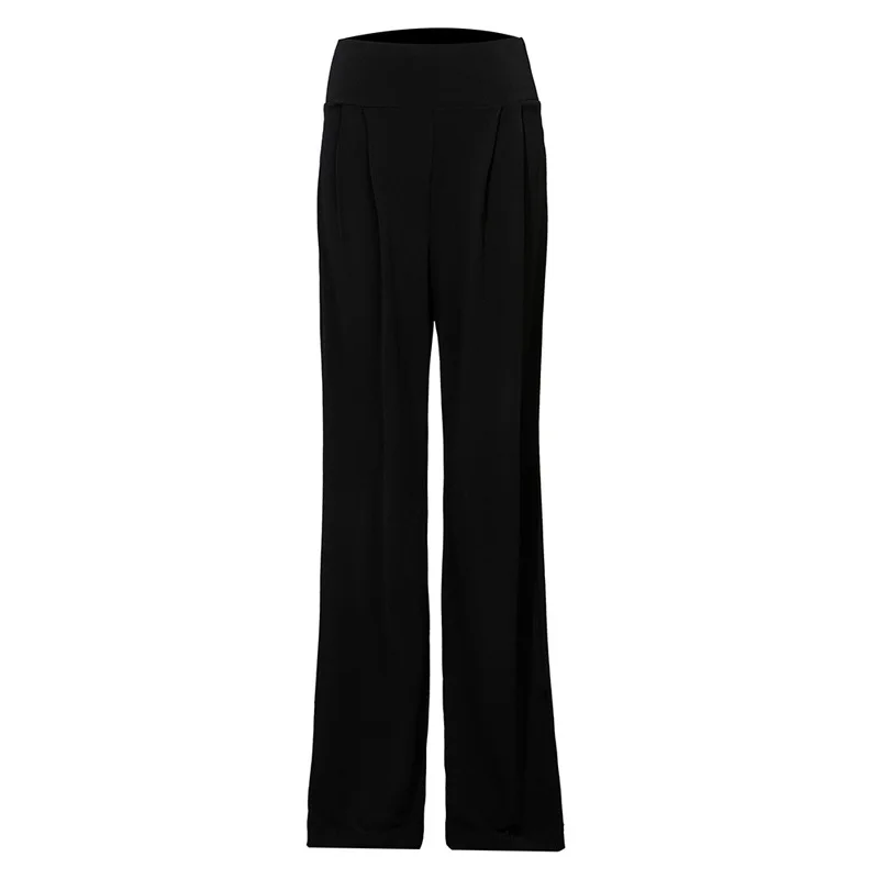 2026 Latin Dance Wide-legged Pants Female Adult High-waisted Bouffant Pants Double Wear Modern National Standard Dance Practice