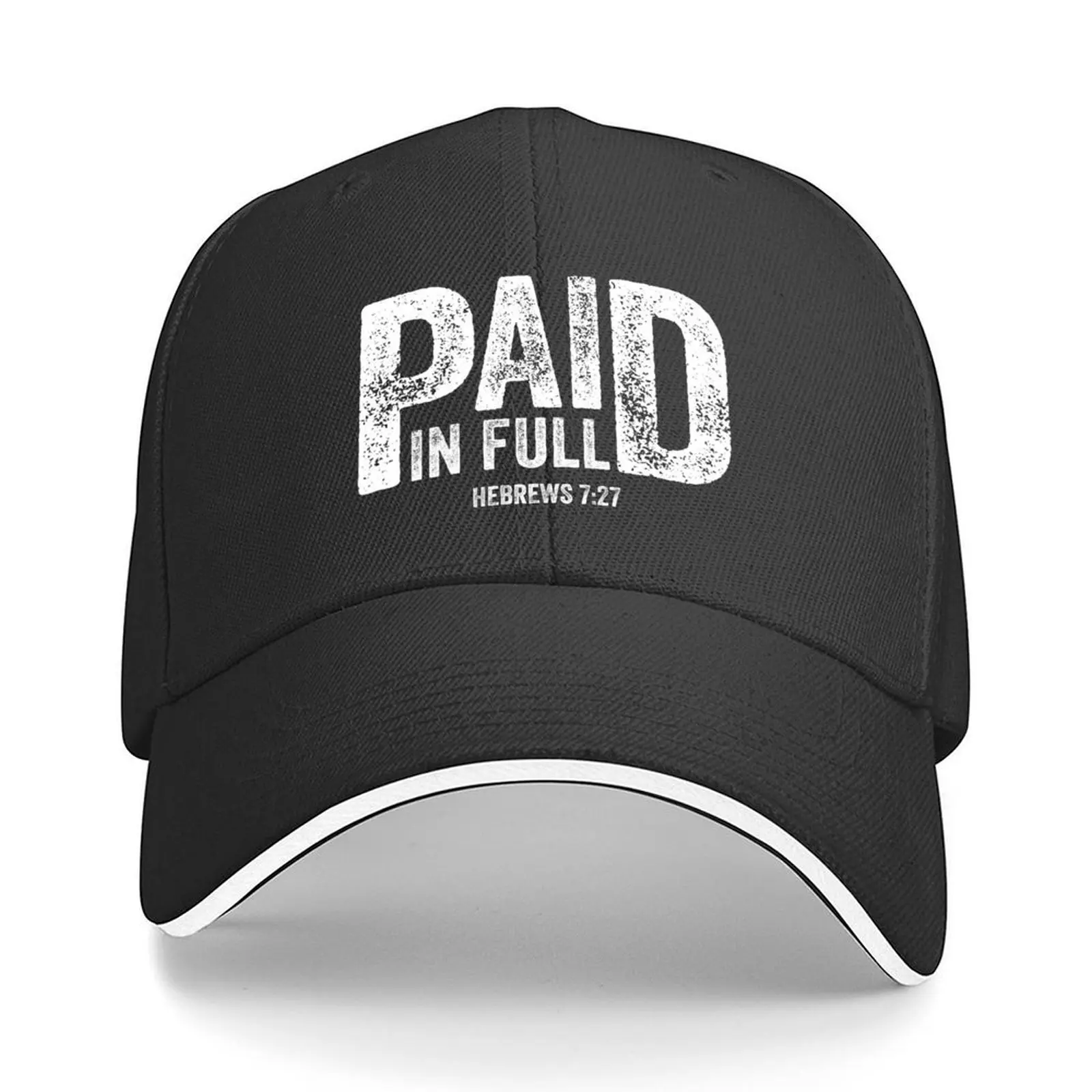 

Paid in Full - Retro Hebrews 7:27 Scripture Baseball Cap black funny hat men's big size hat Hat Man Luxury Men Golf Wear Women's