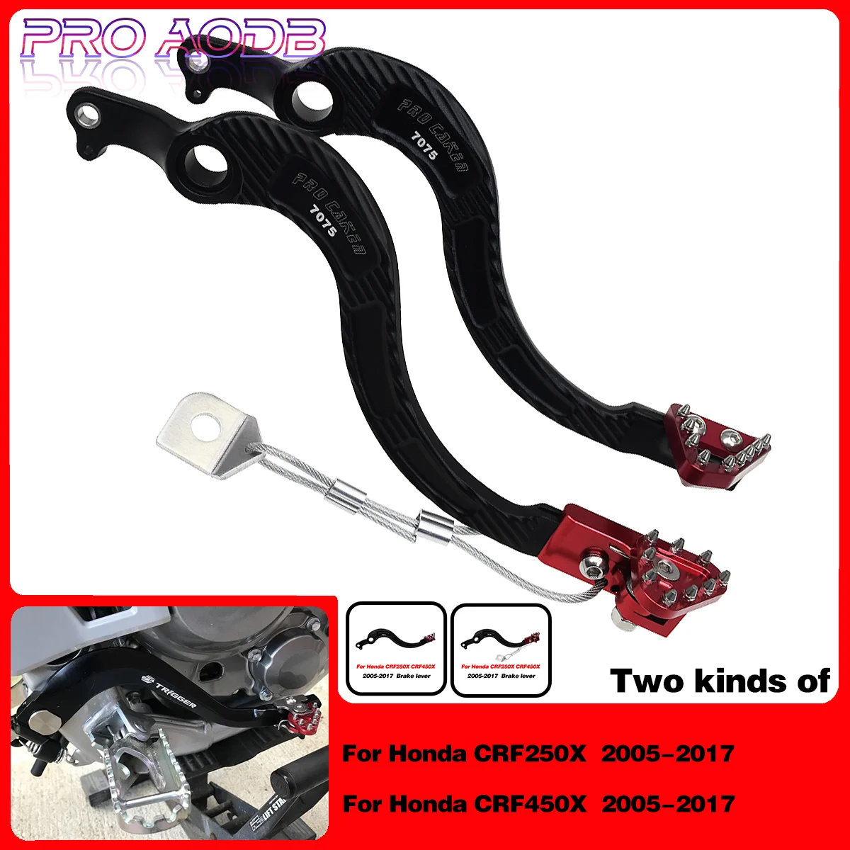 

Aluminum Forged Rear Foot Brake Pedal Lever For Honda CRF250X CRF450X CRF 250X 450X CRF-X 250 450 2005-2017 Endurance Dirt Bike