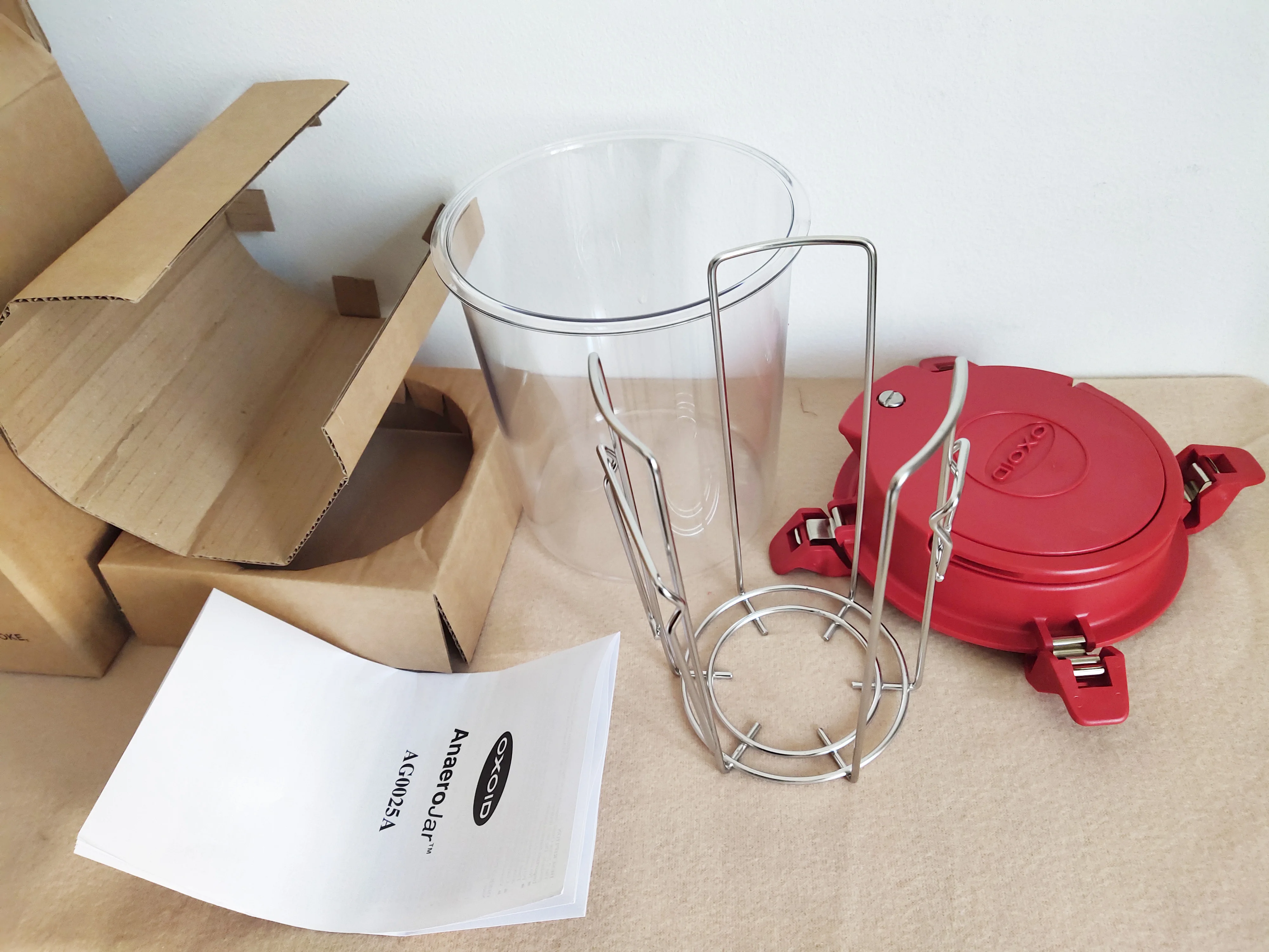 Serbatoio sigillato con camera ottaide da laboratorio ermetico di grado superiore da 2,5 litri con supporto per tablet per uso in laboratorio di colture anaerobiche per microbiologia