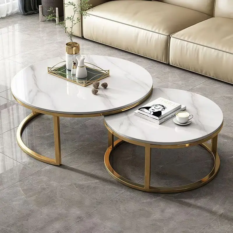 Set Office Apartment Business Reception Sofa Modern Marble Coffee Table for Home Living Room Furniture Metal Wood Panel Material