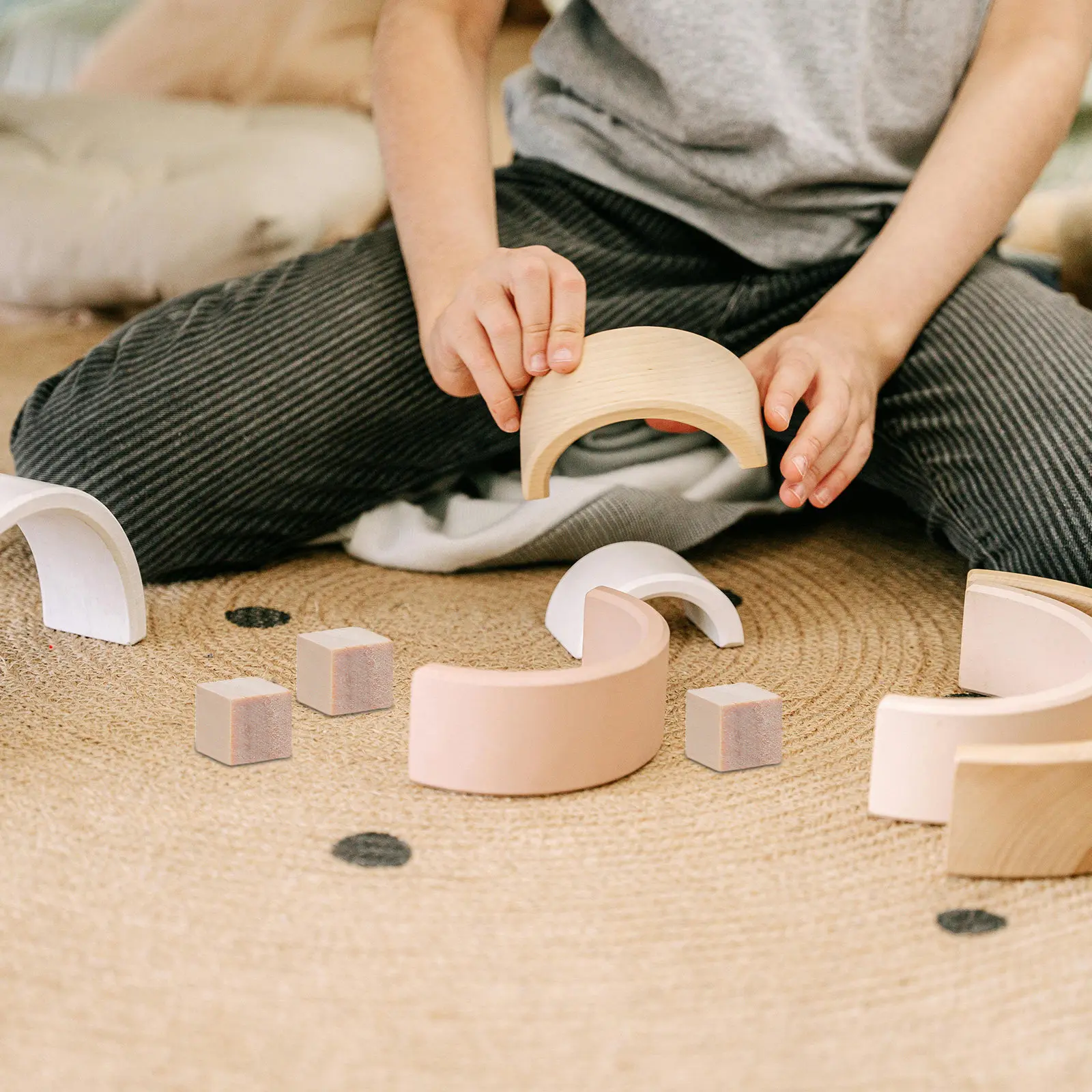 240 Pezzi Blocchi di Legno Grezzo, Cubi di Pino Naturale Non Trattati, Piccoli Blocchi Quadrati per Fai-da-Te, Intaglio, Pittura, Impilamento, Educazione Prescolare