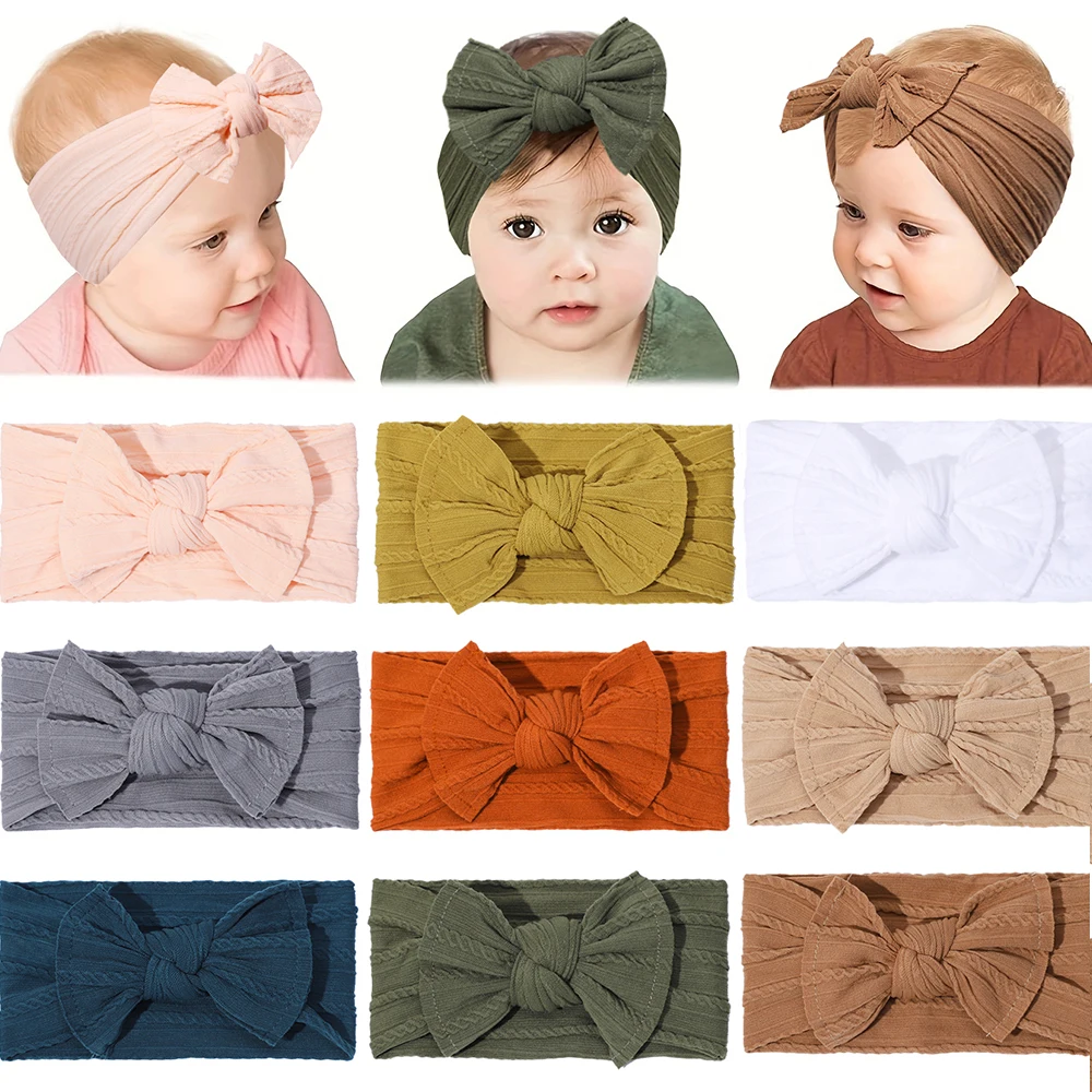 Baby Accessories For Newborn Toddler Kids Baby Girl Boy Headband Nylon Jacquard hairband Solid Colour Soft Hair Accessories