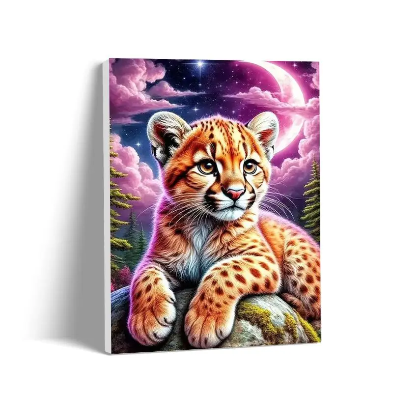 CHENISTORY Malen nach Zahlen, Katzen- und Tiger-Malsets für Erwachsene, handgemaltes DIY-Geschenk, Bild nach Zahlen, Leinwand, Heimdekoration