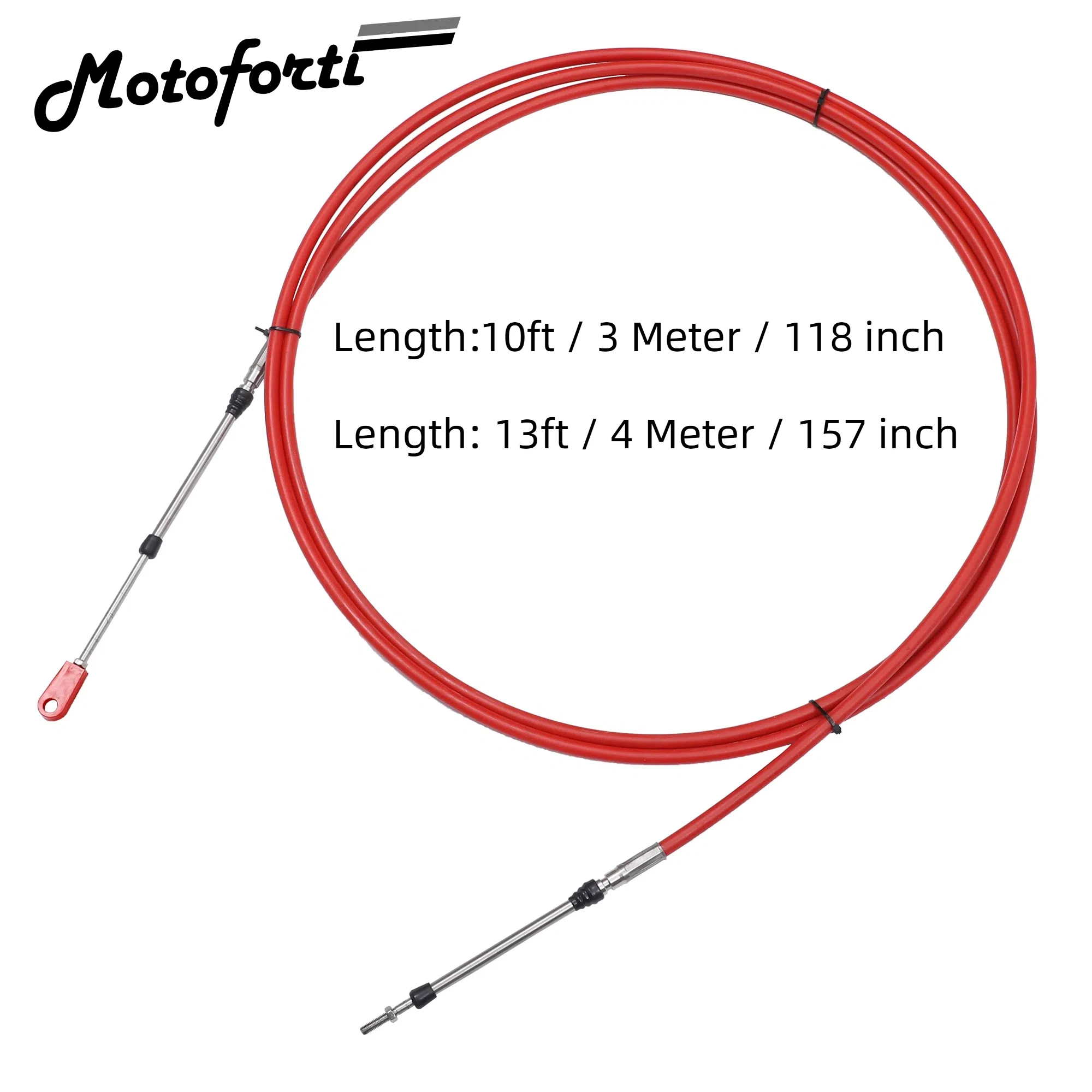 Motoforti 10ft 118 Inch and 13ft 157 Inch Marine Type 3300/33C Throttle Shift Remote Control Box Cable with Clevis for Yamaha