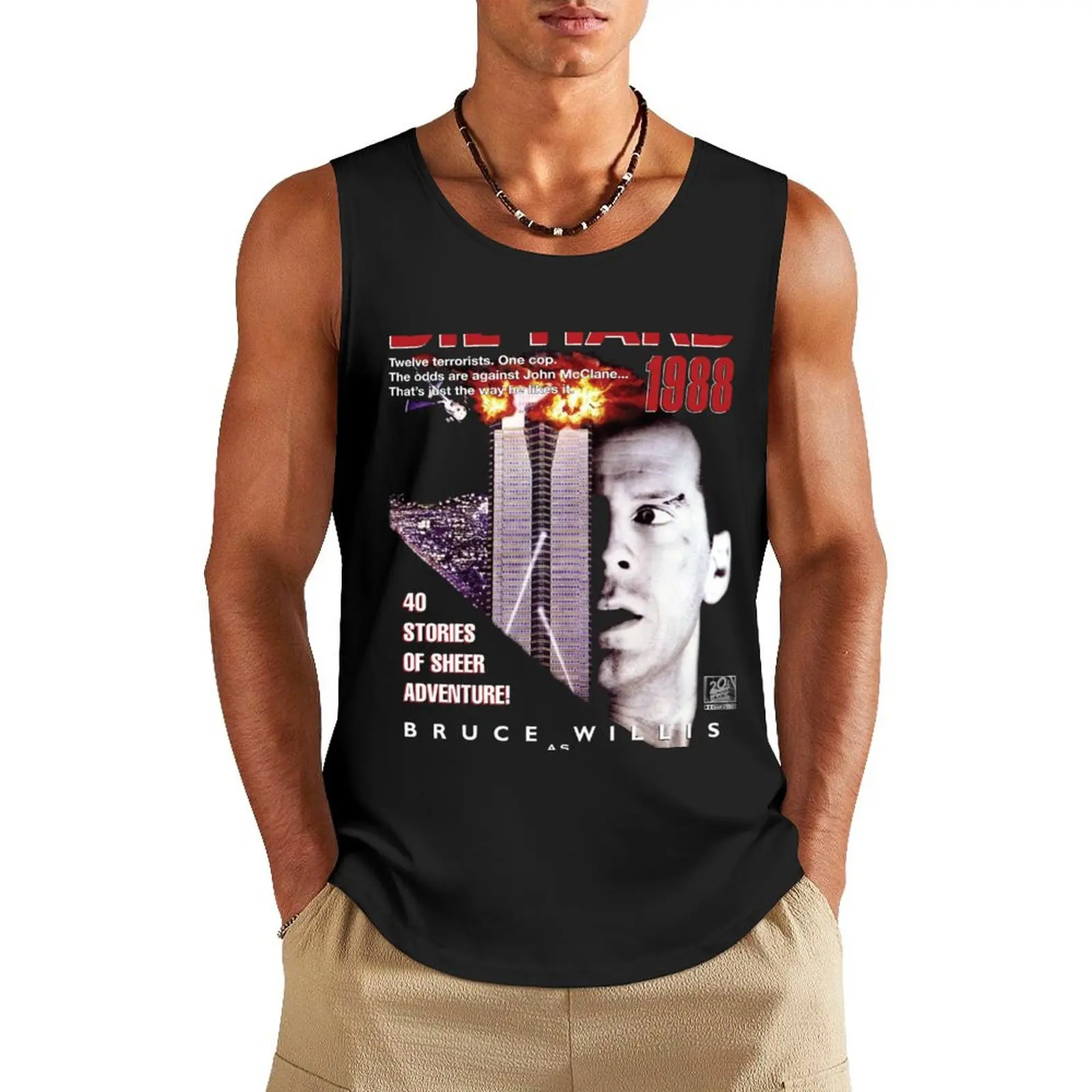 

Die Hard Retro Movie Montage Tank Top gym clothing training weight vest