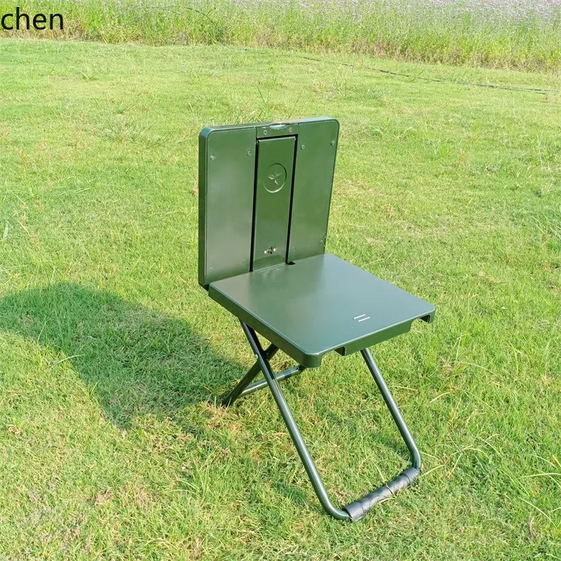 Hxl outdoor work chair, portable folding stool with backrest, multi-functional writing chair