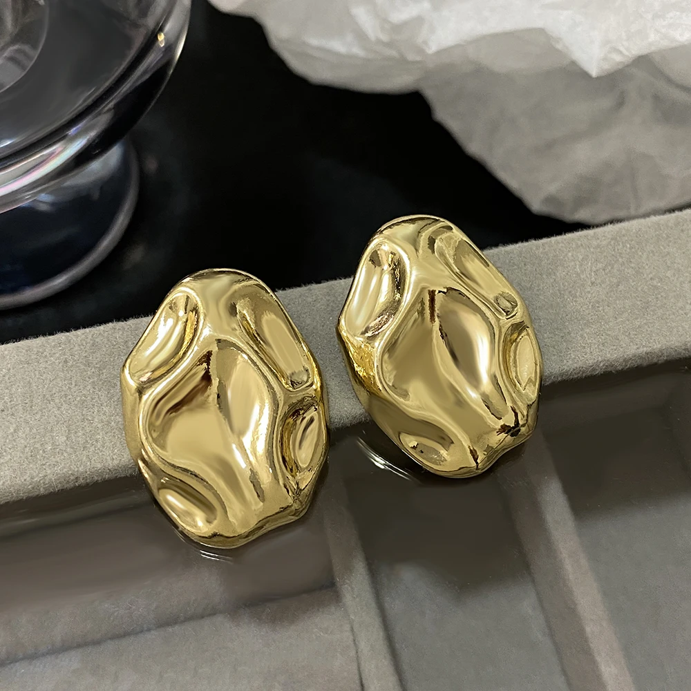 Freetry-pendientes de tuerca geométricos irregulares para mujer, aretes de Metal Vintage inusuales, nueva tendencia, joyería de lujo, regalo de vacaciones