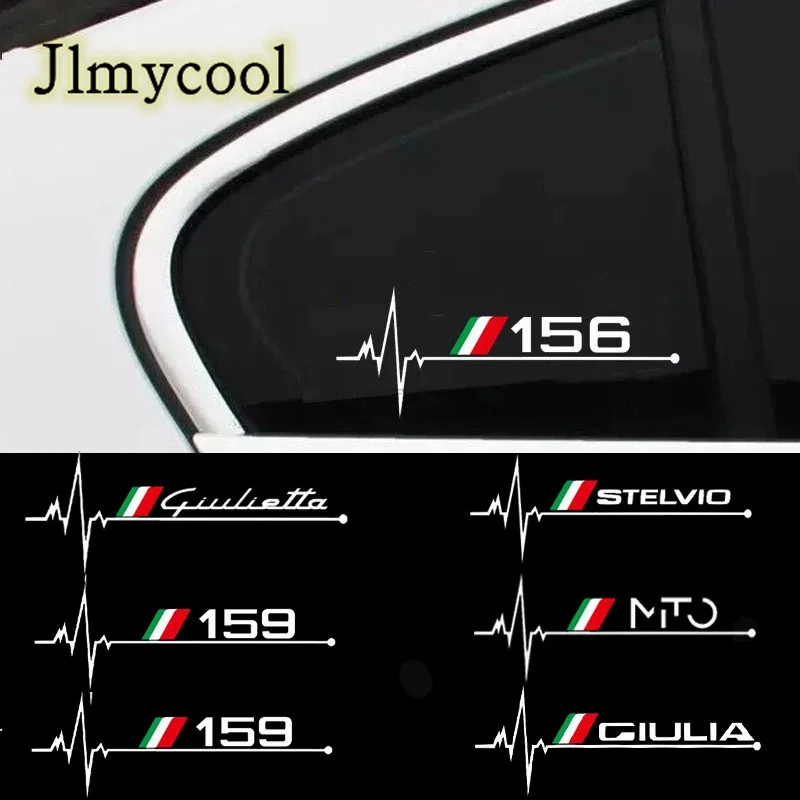 2Pcs Car Vinyl Sport Stickers Decals For Sportiva Giulia Giulietta 159 156 MITO Stelvio 147 Auto Accessories