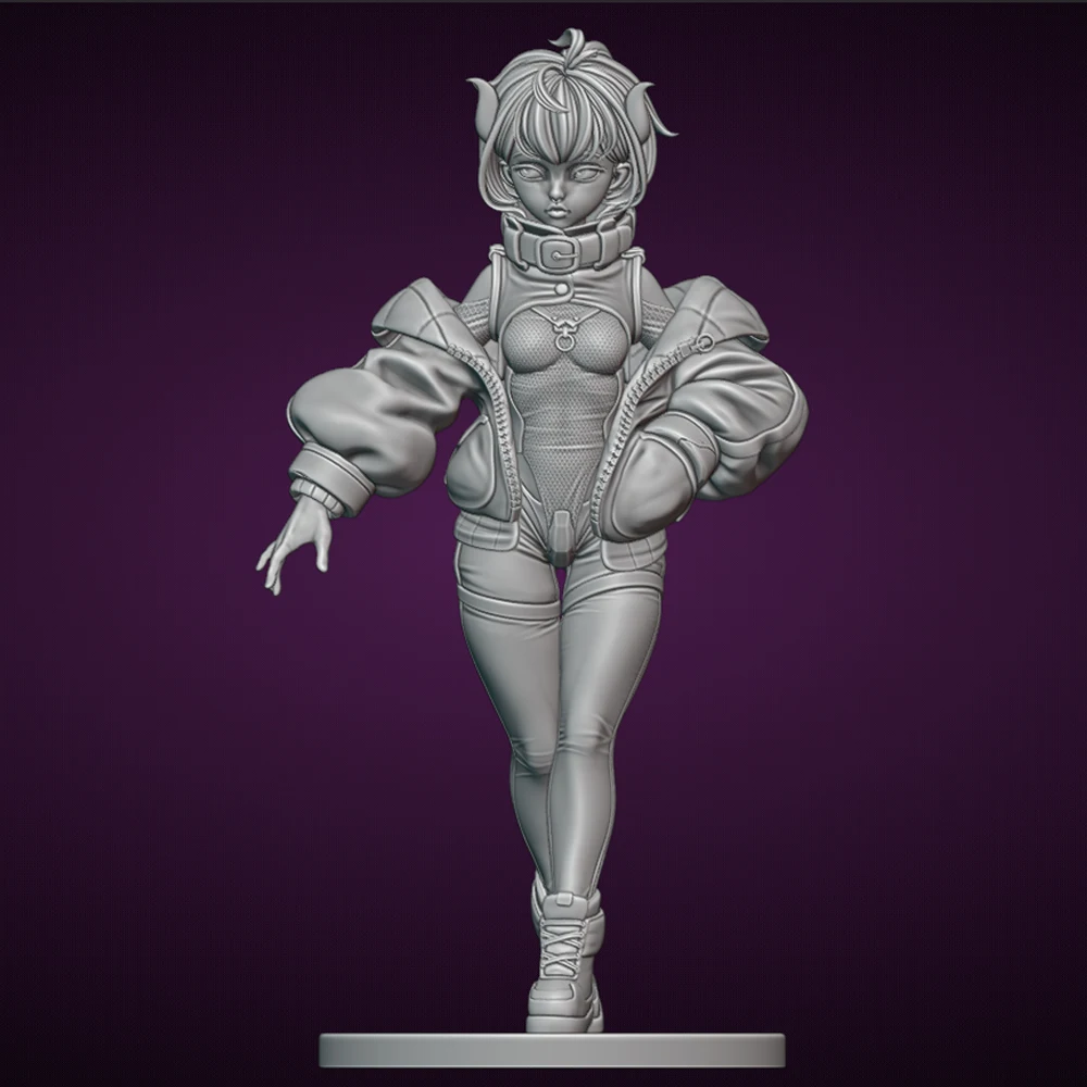 

1/24 Cute Oni Belle Girl Resin Figurine Toy Unpainted GK Doll Unassembled 3D Print Assembly Miniature Reduction Statue Toys