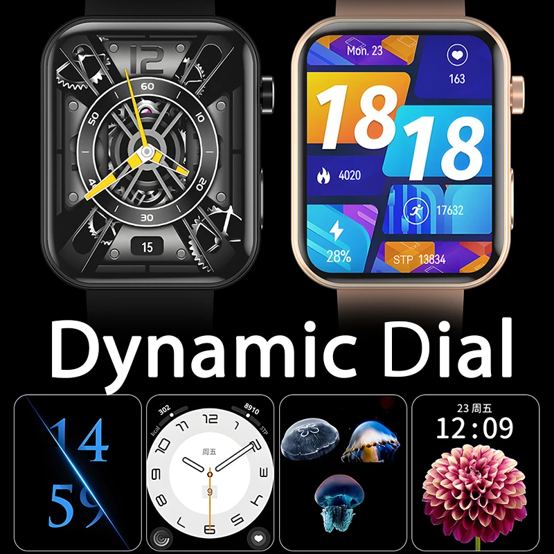 กล้อง 2K HD 512MB กล้องสมาร์ทวอทช์ 1.91 "HD รับสายโทรออกถ่ายวิดีโอการบันทึกเสียงเพลงกีฬานาฬิกาสมาร์ทกันน้ำ