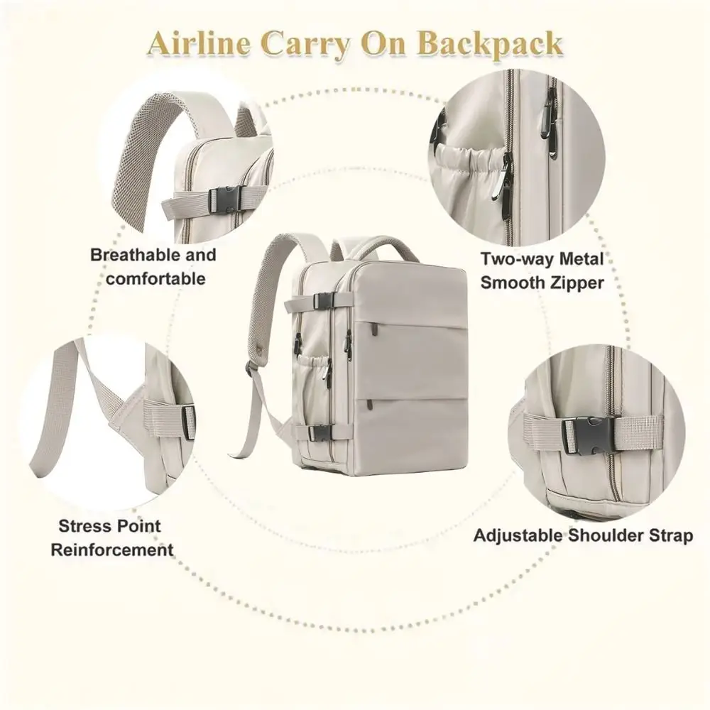 

Large Capacity Travel Backpack with Shoe Compartment Lightweight Commuting Bag Multi-Pocket Waterproof Travel Luggage Bag