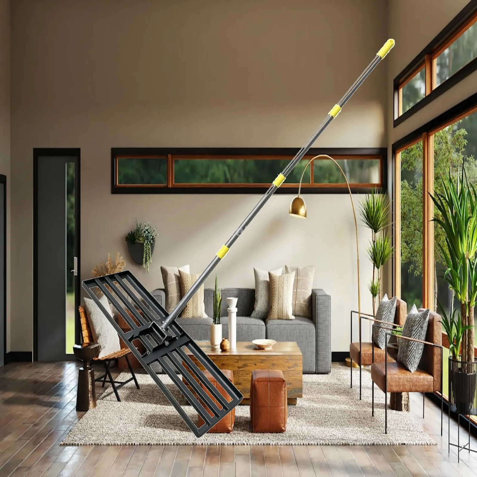 Lawn Leveling Rake with Detachable Handle Heavy-Duty Soil Leveling Rake Lawn Leveler Reinforced Sturdy for Landscapers