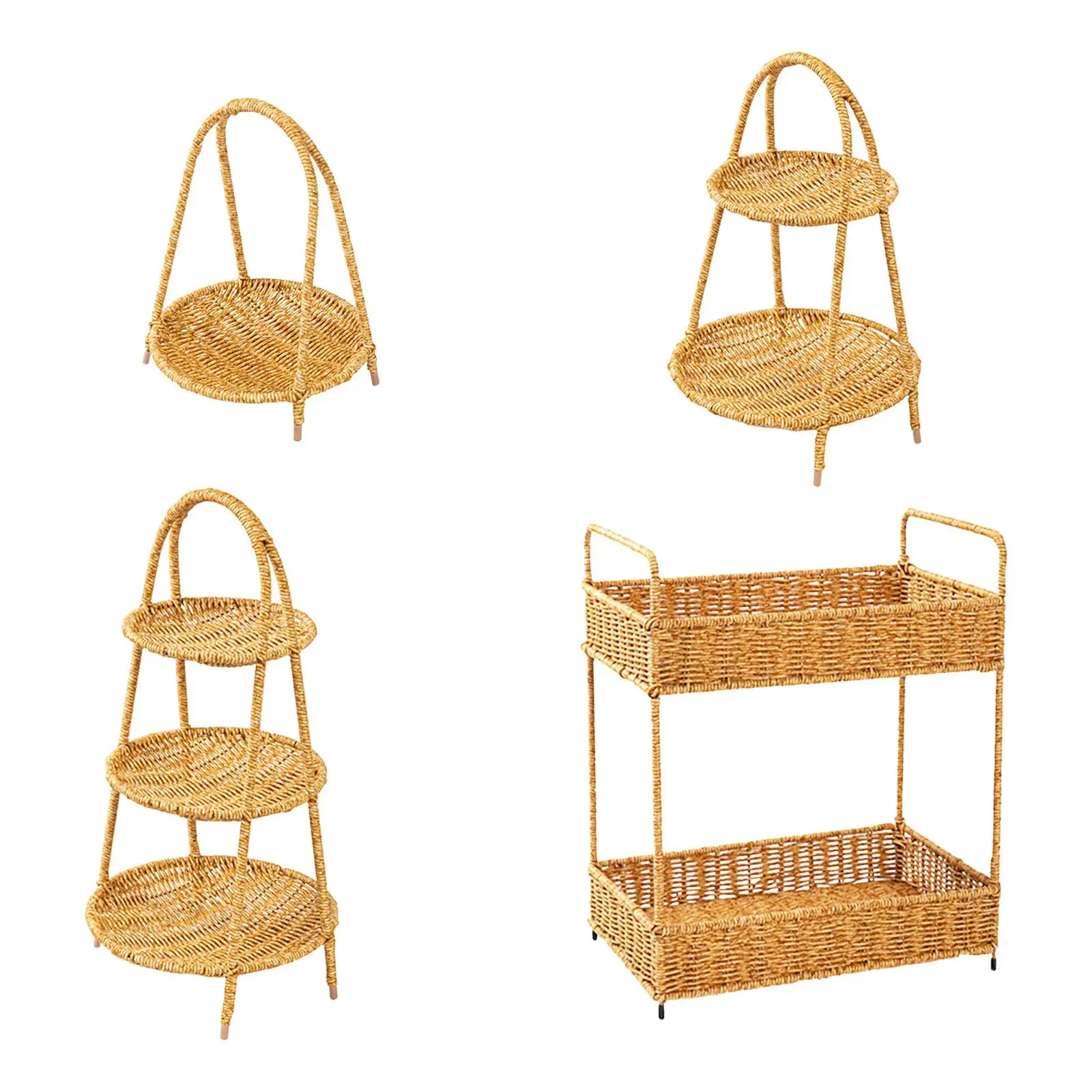Gewebter Brotkorb, Rattan-Serviert ablett, hand gewebtes Gestell, Küchen organisator, für Snack-Mini-Zubehör Couch tisch Foto Requisiten