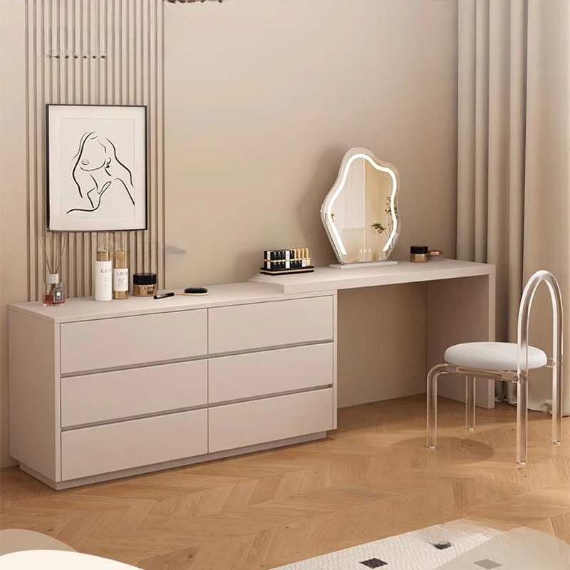 

Mirror Luxury Dressing Table Baby Study Women Mobile Vanity Dressing Table Hotel High End Coiffeuse De Chambre Bedroom Furniture