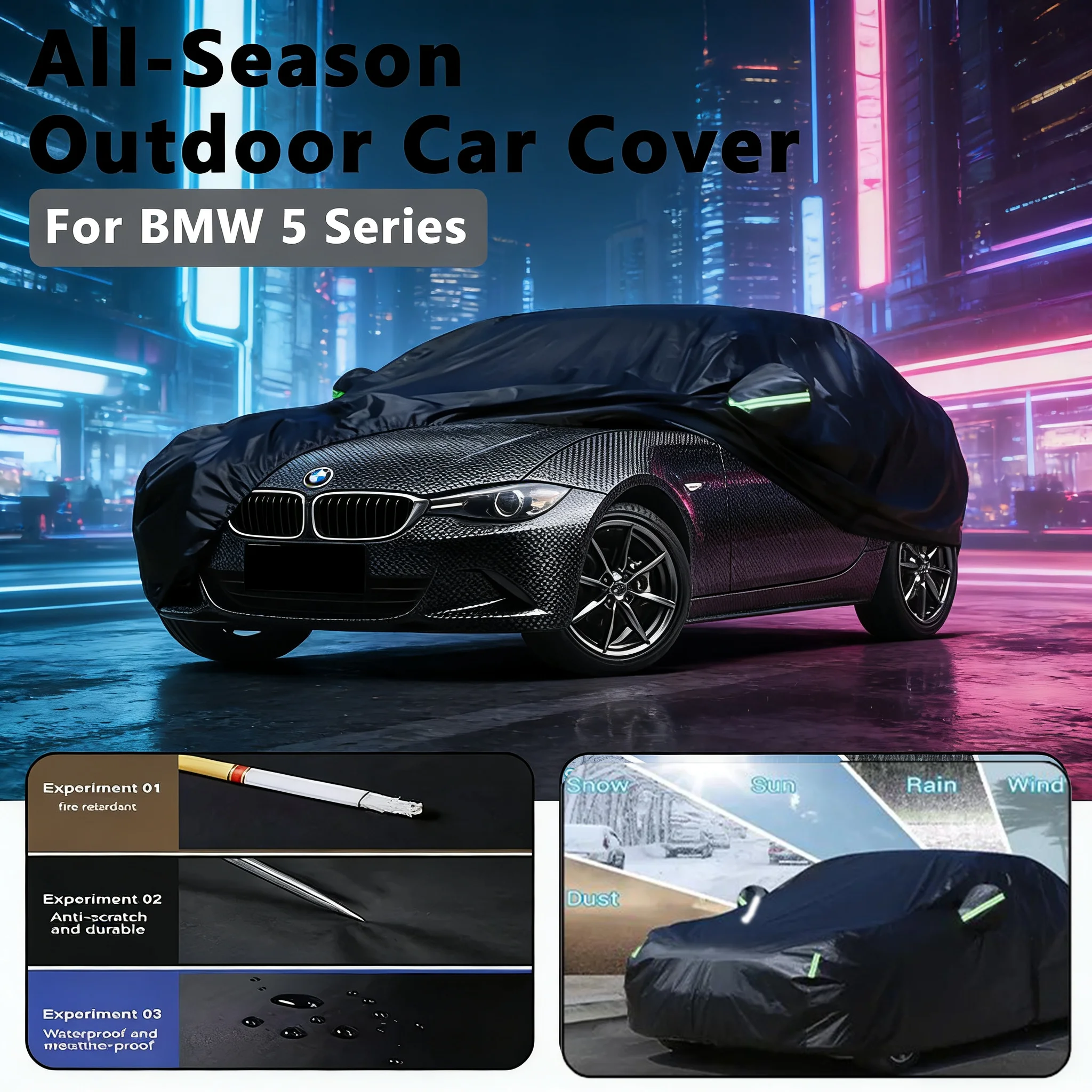 

Car Cover for BMW 5 Series - Outdoor Full Protection, Waterproof Dustproof Heat-Resistant, All-Season Use Exterior Accessories
