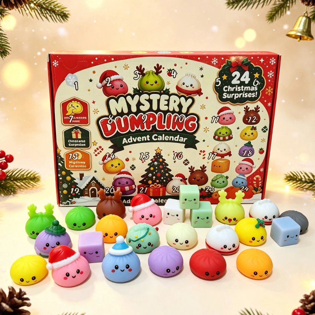 NeeDoh Adult Christmas Advent Calendar, 24 Days Countdown Surprise Box, Adult Slow Rebound Squishies Squeeze Sensory Toy Gift