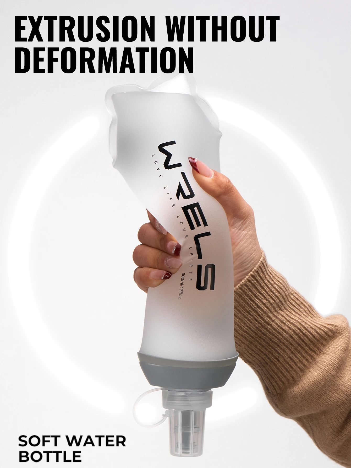 WRELS 190ml 250ml 350ml 500ml Wasserflasche TPU Faltbare Weiche Flasche Outdoor Sport Lauf-Wasserbeutel Zusammenklappbare Wasserflasche – Detail 6