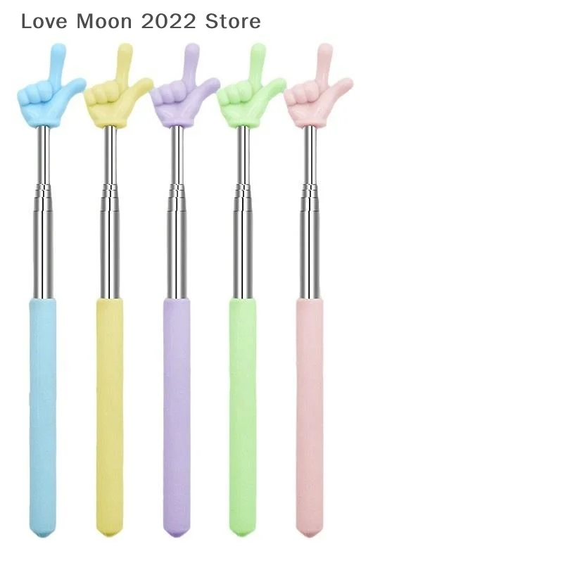 Durable Stainless Steel Teaching Pointer Telescopic Rod Finger Design Teaching Stick Classroom Finger Teachers