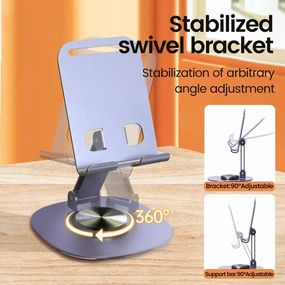 Olaf Universal 360 Rotation Mobile Phone Holder Metal Foldable Bracket Phone Holder Desk Stand For Mobile Phone Tablet Holder