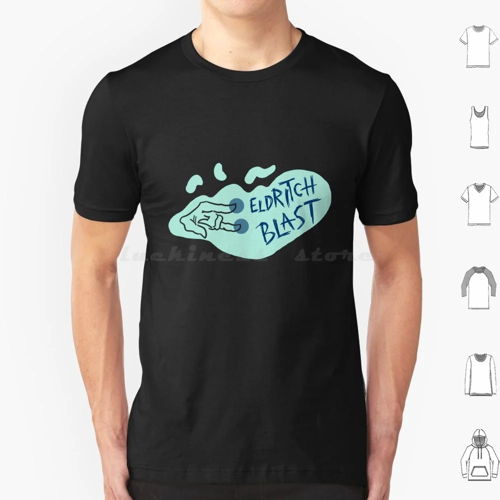 Camiseta Eldritch Blast de Algodão para Homens e Mulheres, Estampa DIY Eldritch Blast Warlock 5e Dnd, Warlock 5e Dnd, Ttrpg e Rpg
