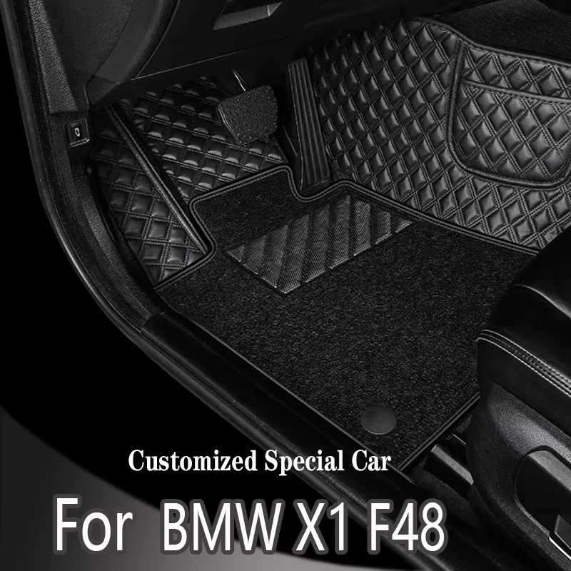 

Car Floor Mats For BMW X1 F48 Mk2 2016~2022 Custom Auto Foot Pads Leather Carpet Interior Accessories 2017 2018 2019 2020 2021