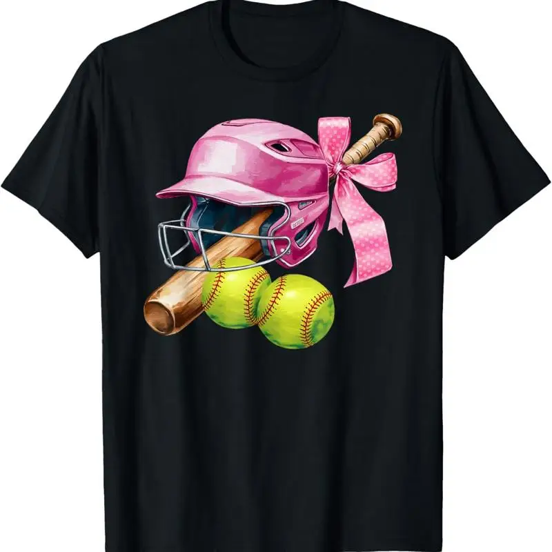 

Softball Coquette Bow In My Girl Era Women Girls T Shirt