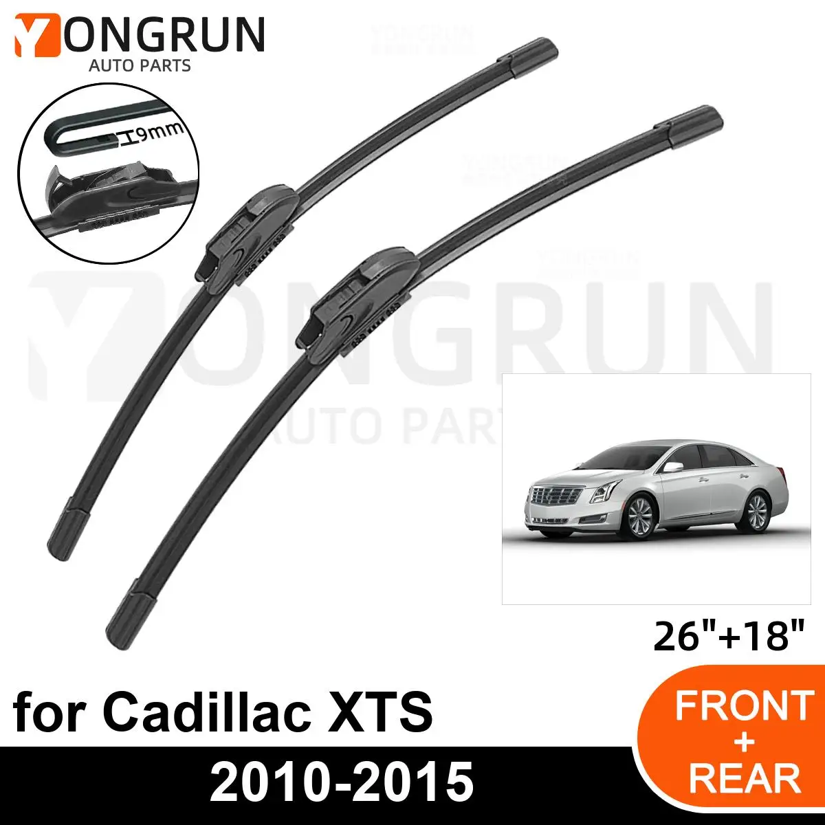 

Car Front Windshield Wipers For Cadillac XTS 2010-2015 Wiper Blade Rubber 26"+18" Car Windshield Windscreen Accessories