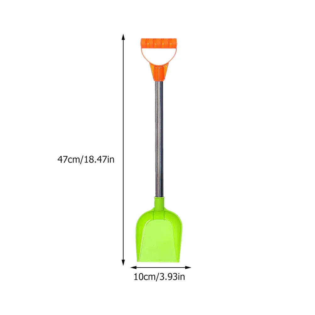 3개 세트 눈삽 프리미엄 플라스틱 스테인리스 스틸 내구성 있는 야외 겨울용 삽 모래 해변 뒷마당 놀이용 두꺼운 다용도