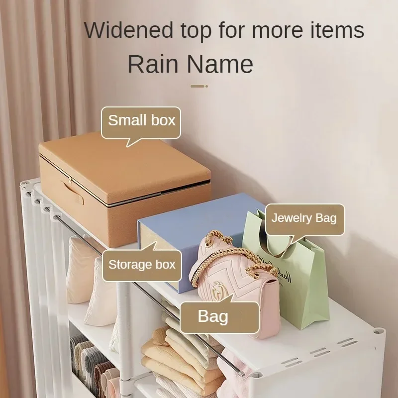 Armoire de Rangement Anti-Poussière, Rangement Polyvalent pour Chambre à Coucher, Assemblage Simple T1, Armoire Multicouche