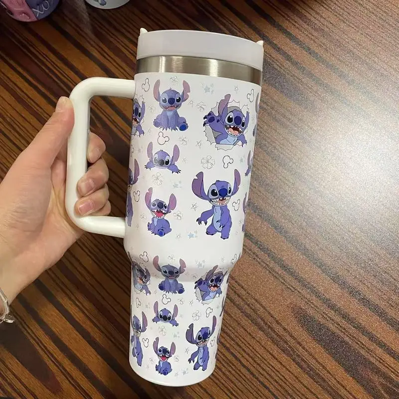 Caldo Disponibile Cartoon Stitch Series 40oz Tazza di ghiaccio isolata portatile antigoccia in acciaio inossidabile di grande capacità Regalo di Natale