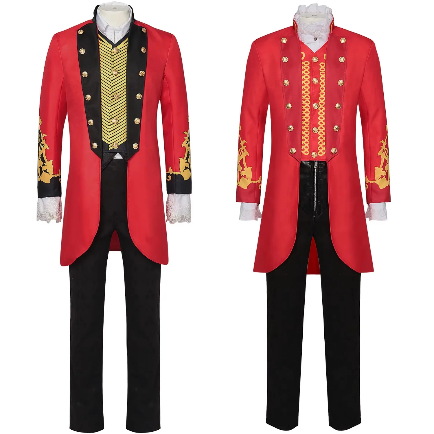 Ringmaster Costume Greatest Showman Costume Men's Coat Solid Color Fashion Steampunk Retro Men's Uniform Stand Collar Clothing