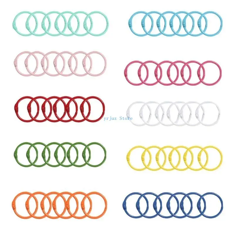 583d 60x/세트 30mm/45mm 오픈 카드 반지 키 체인 키 링 느슨한 잎 바인더 링