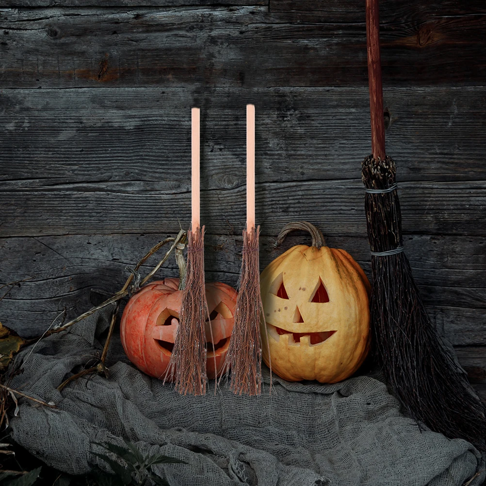 

5pcs Handmade Branch Brooms Miniature Dollhouse Decoration Natural Wood Craft Supplies Witch Accessories DIY Tools Artificial