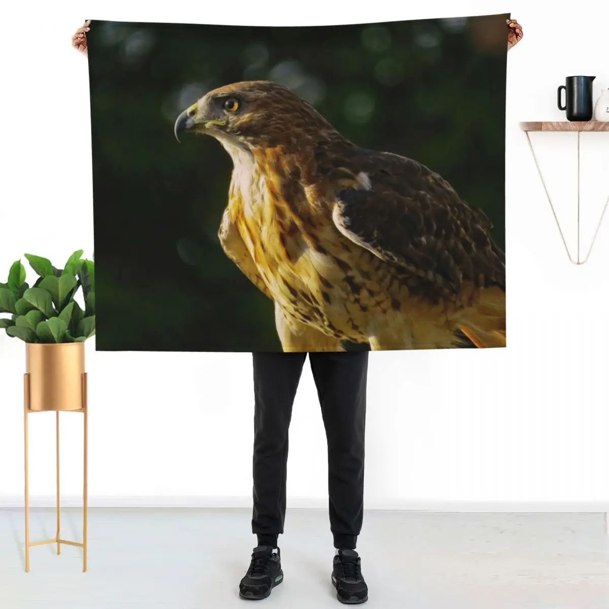 

Red-Tailed Hawk Throw Blanket Modern Design Soft Blanket for Home Decor