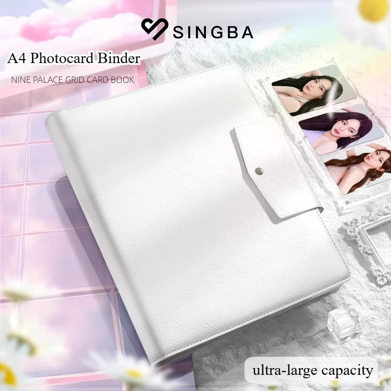 PU Leather Photocard A4 Binder Kpop 3inch 9-grid Photo Collect Book Album Idol Photo Album Girl Gift