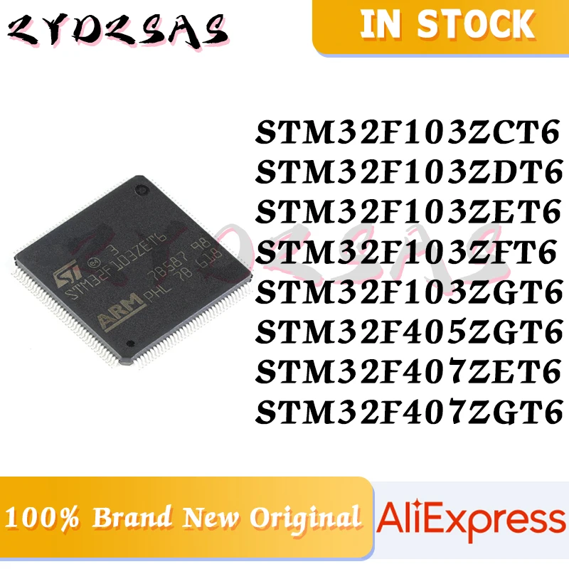 

STM32F103ZCT6 STM32F103ZDT6 STM32F103ZET6 STM32F103ZFT6 STM32F103ZGT6 STM32F405ZGT6 STM32F407ZET6 STM32F407ZGT6 STM IC MCU Chip