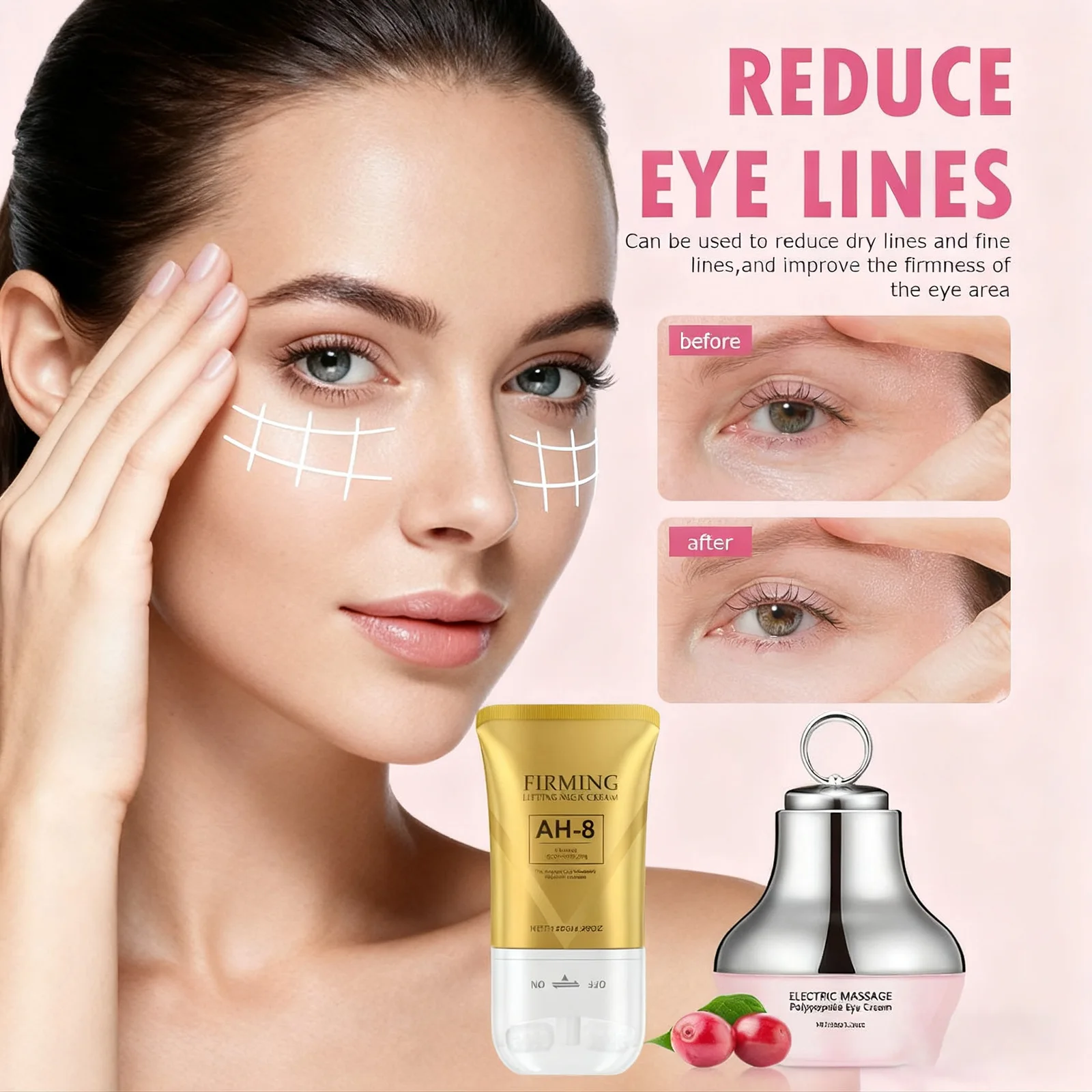 

Электрический массажный крем для глаз и шеи, повышающий эластичность кожи, удаляет морщины, антивозрастной полипептидный крем, укрепляющий увлажняющий уход