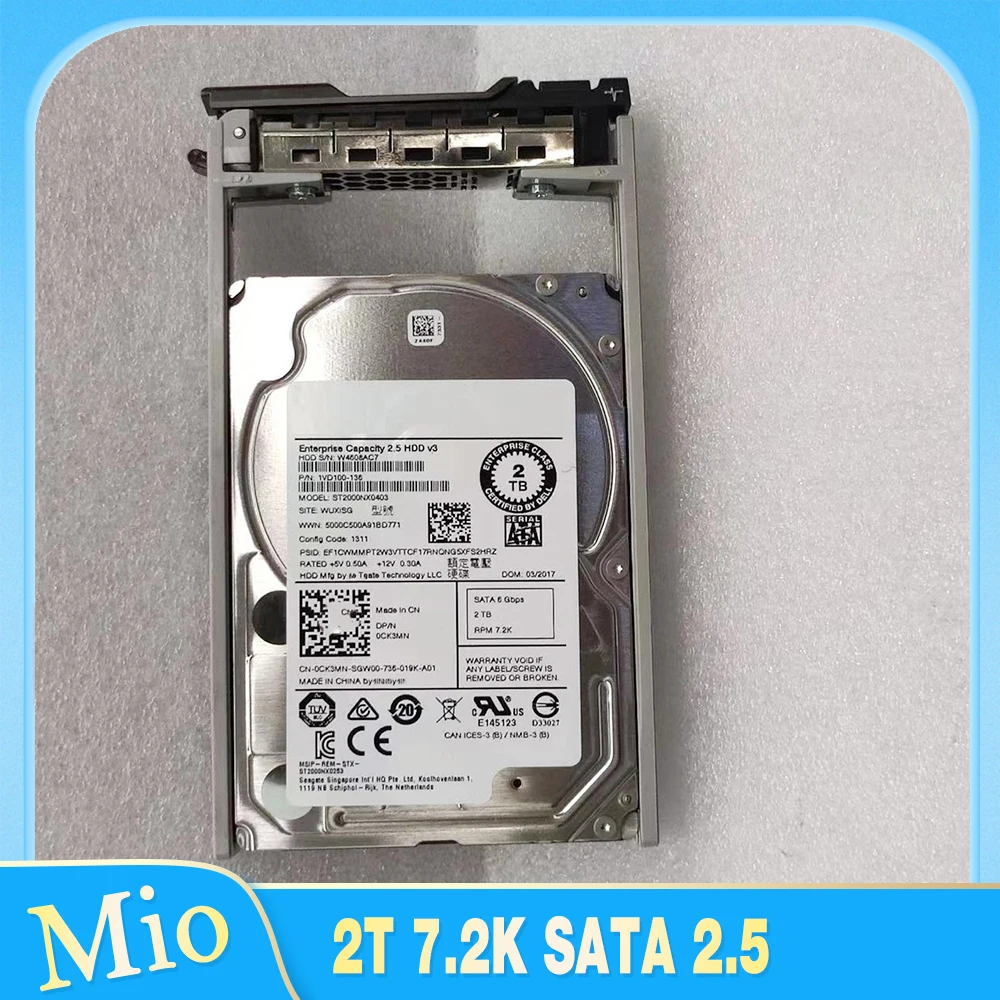 HDD For Seagate R730 R630 R420 Server Hard Disk ST2000NX0403 2T 7.2K SATA 2.5