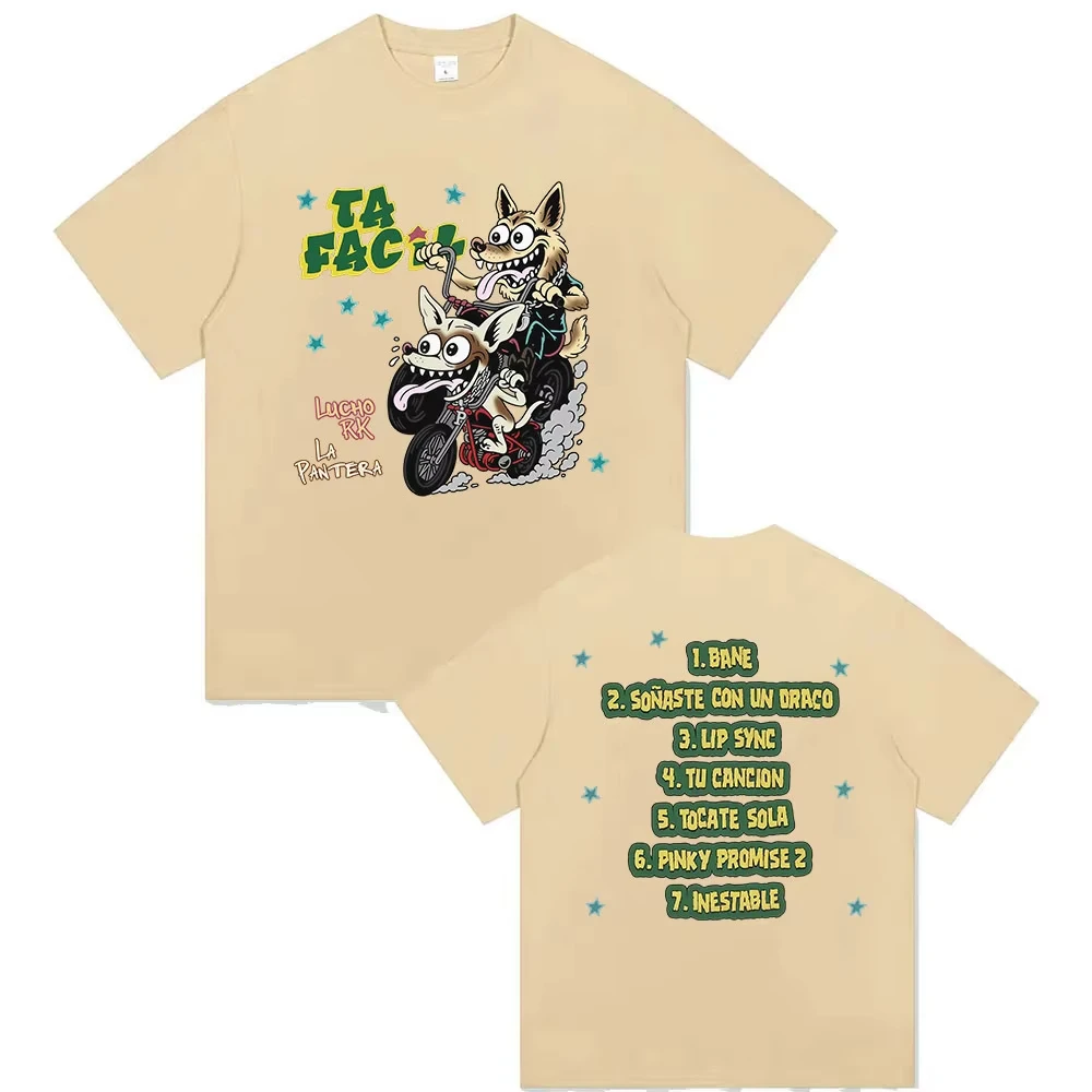 Rapper Ta Facil La Panter Lucho Rk Album 2026 Grafik-T-Shirts Herren Hip-Hop Gothic Retro Baumwolle Kurzarm-T-Shirt Streetwear – Detail 6