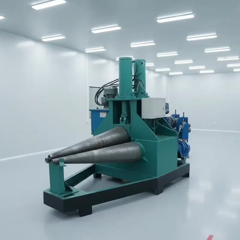 CE Certification QK Hydraulic Three Roller Conical Rolling Machine 3kw*3 Power 380V Voltage 800kg Weight for Cone Production