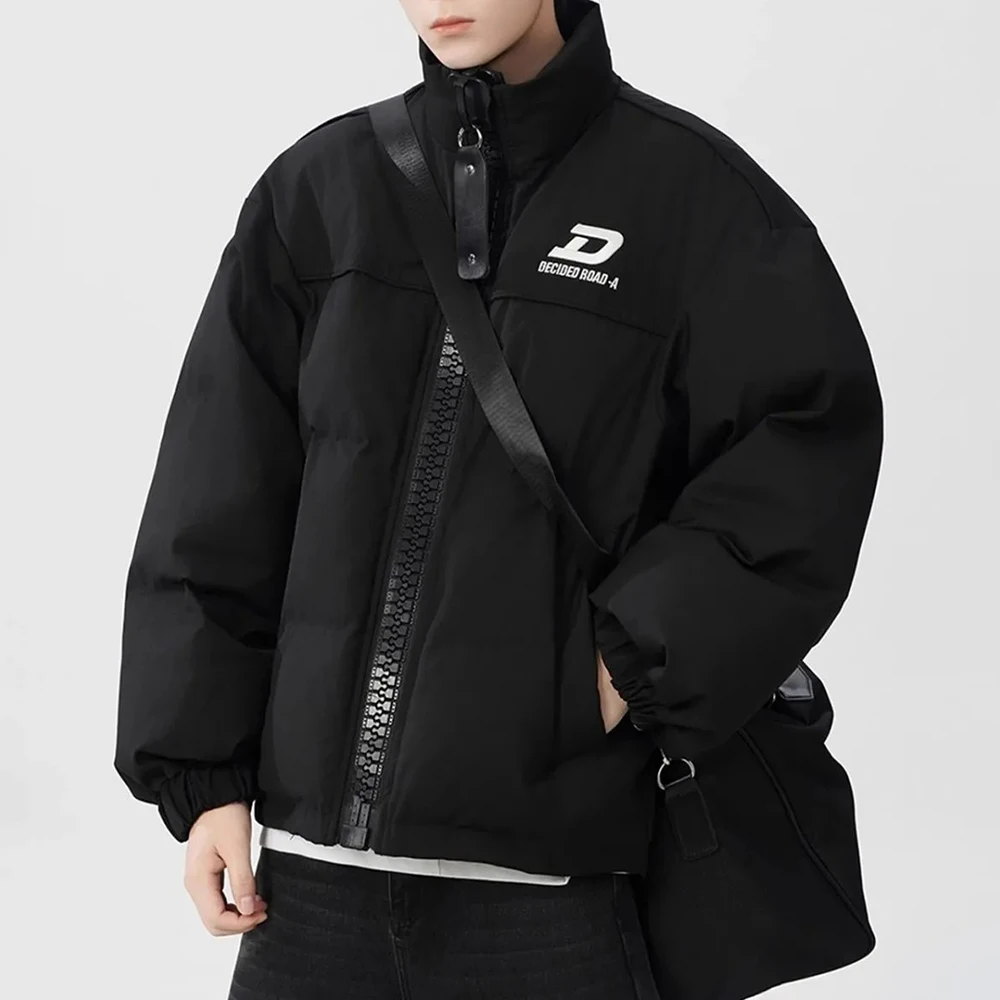 Mens Fashion Y2k Cotton Jacket Men'S Autumn And Winter New Street Trend High-End Embroidery Thickened Casual Warm Cotton Jacket