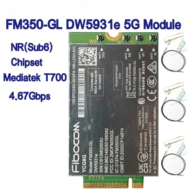 FM350-GL DW5931e 5G M.2 Module For Dell Latitude 7440 Latitude 5531 9330 3571 Laptop Intel 5G Solution 5000
