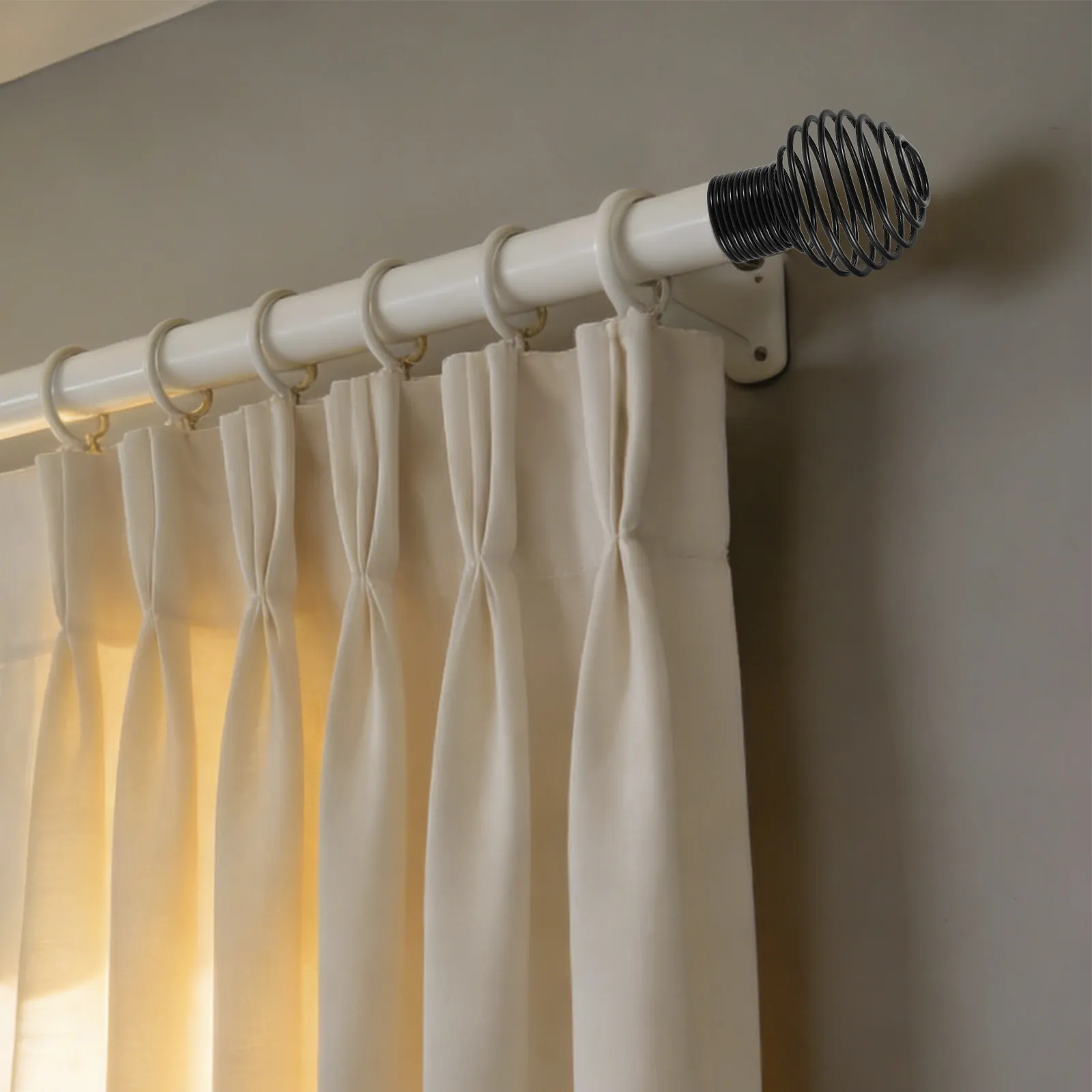 

10Pcs Curtain Rod Finials Decorative Iron End Caps for 28Mm Roman Rods Spiral Cage Design Secure Fit Easy Install Home Window