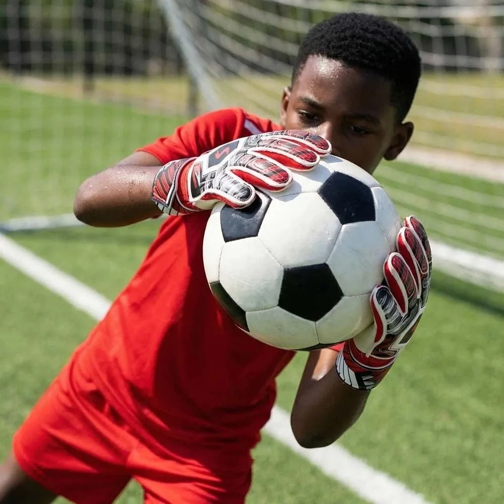 

1 Pair Finger Protection Football Goalkeeper Gloves Cushioning Wear Resistant Kids Goalie Gloves Major Soft Soccer Goalie Gloves